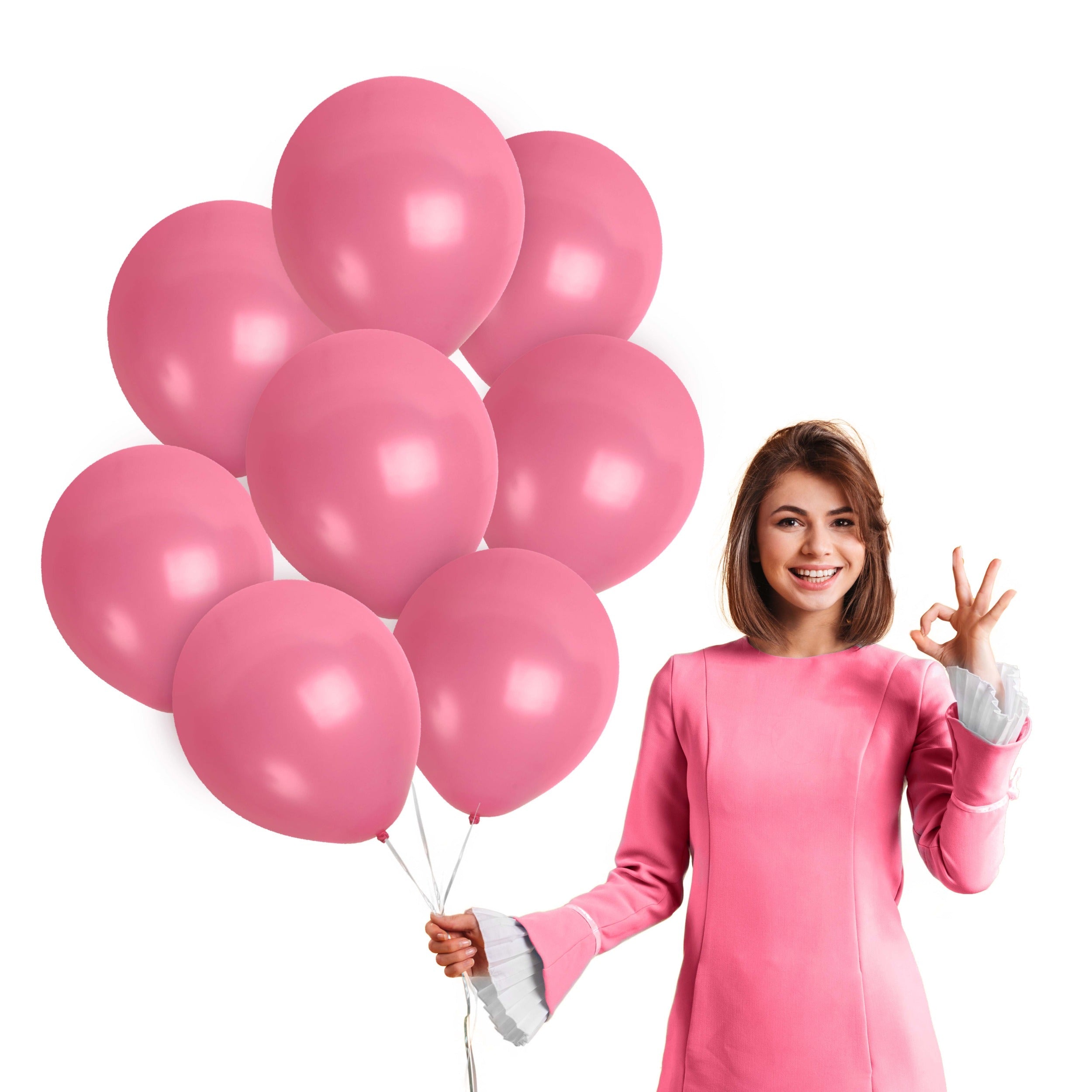 Rose Pink Balloons - 12 Inch Latex Balloons