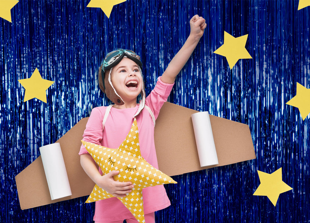 Royal Blue Foil Fringe Curtain - 3ft x 8ft Tinsel Curtain