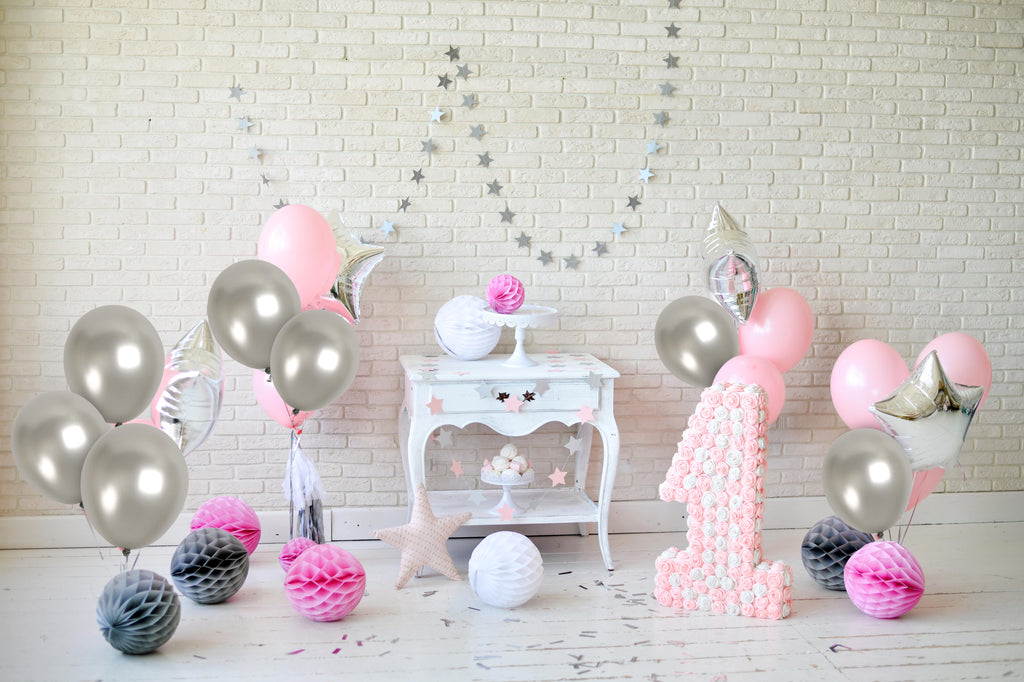 Pearlescent Silver Balloons - 12 Inch Latex Balloons