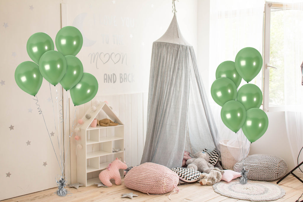 Pearlescent Sage Green Balloons - 12 Inch Latex Balloons