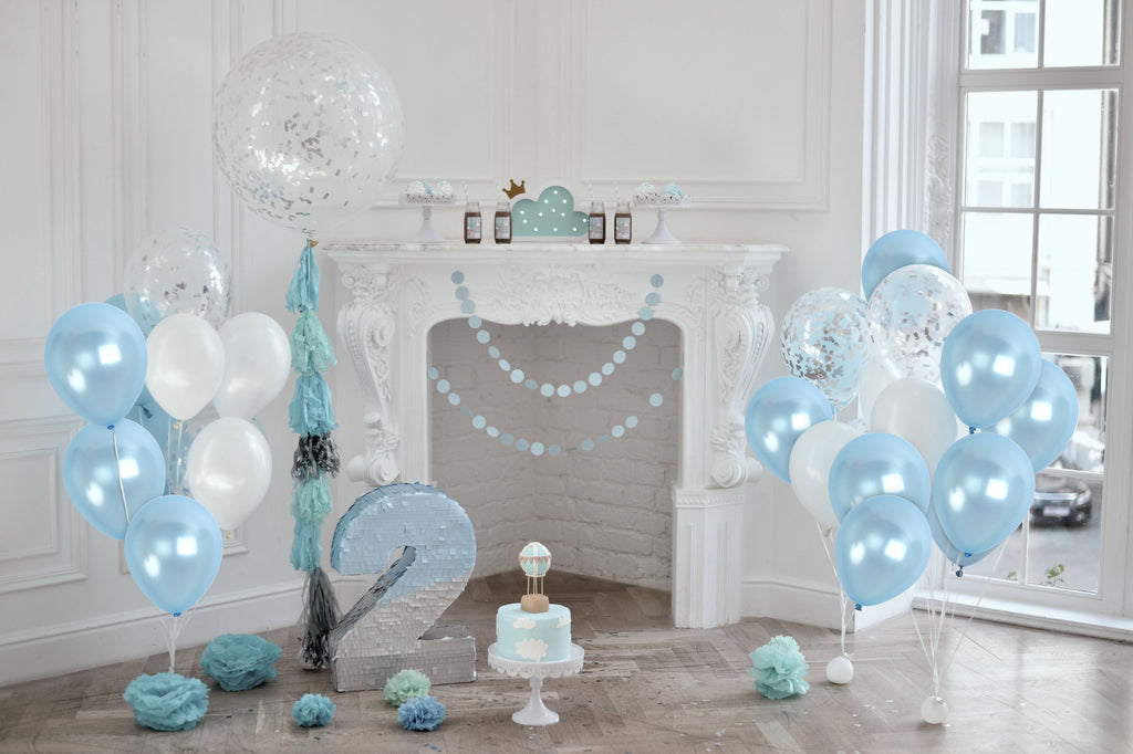 Pearlescent Powder Blue Balloons - 12 Inch Latex Balloons