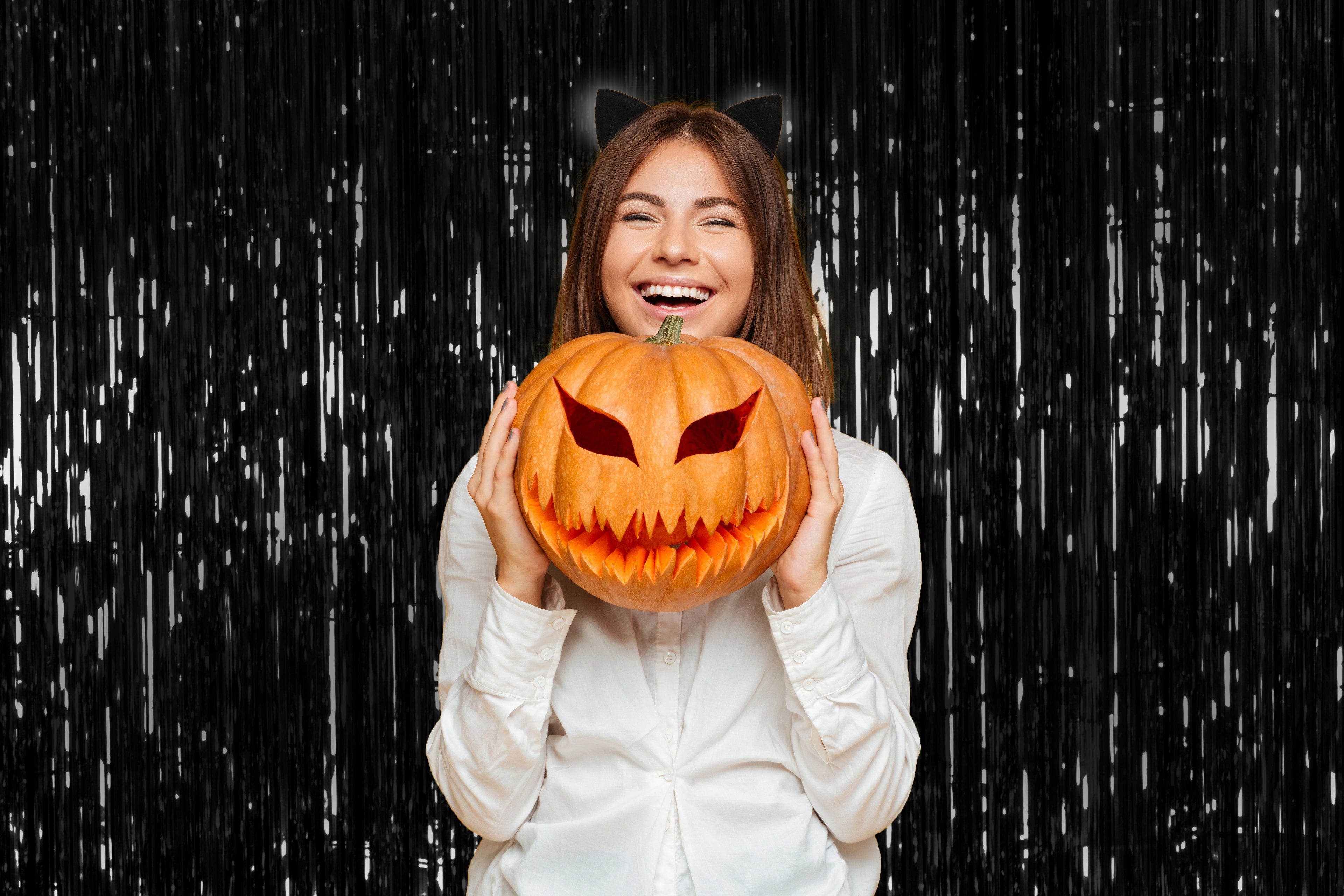 Black Foil Fringe Curtain - 3ft x 8ft Tinsel Curtain