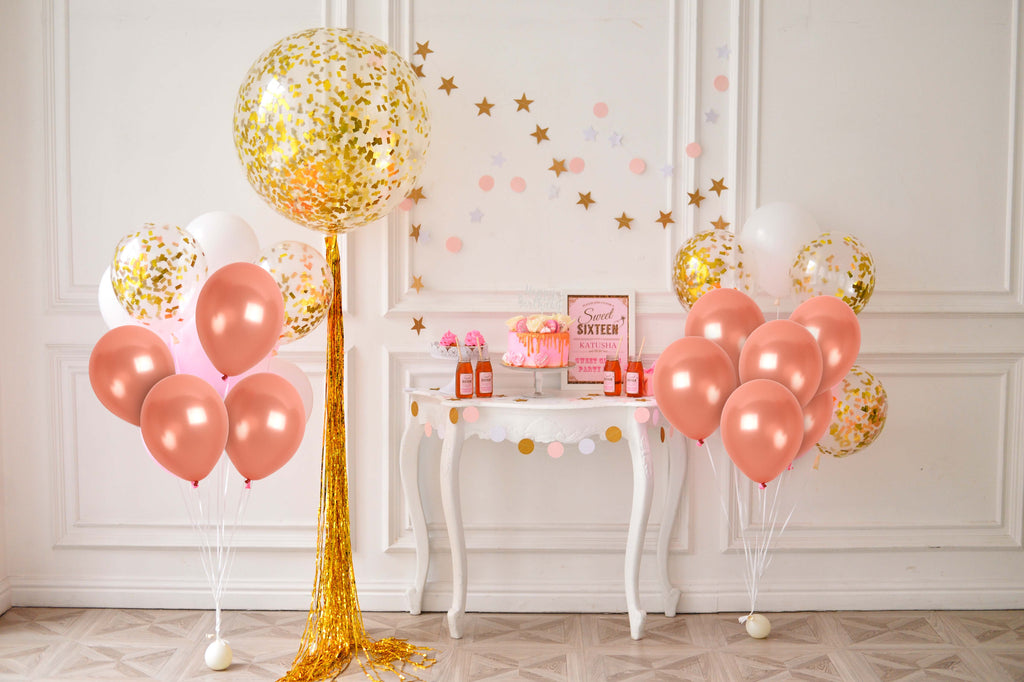Pearlescent Rose Gold Balloons - 12 Inch Latex Balloons