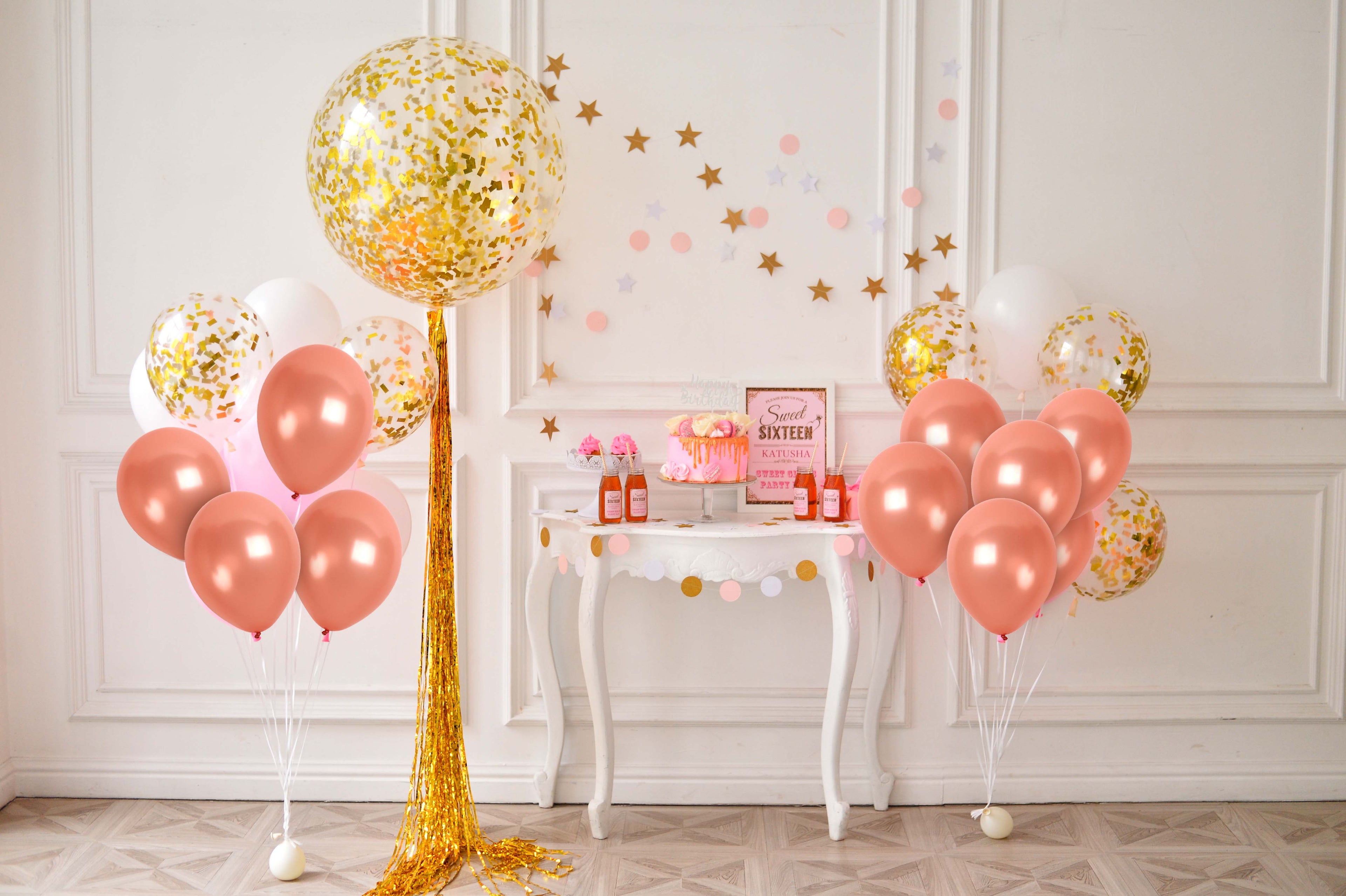 Pearlescent Rose Gold Balloons - 12 Inch Latex Balloons